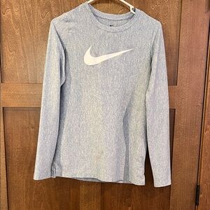 Nike Kids Heathered Blue Long Sleeve Tee